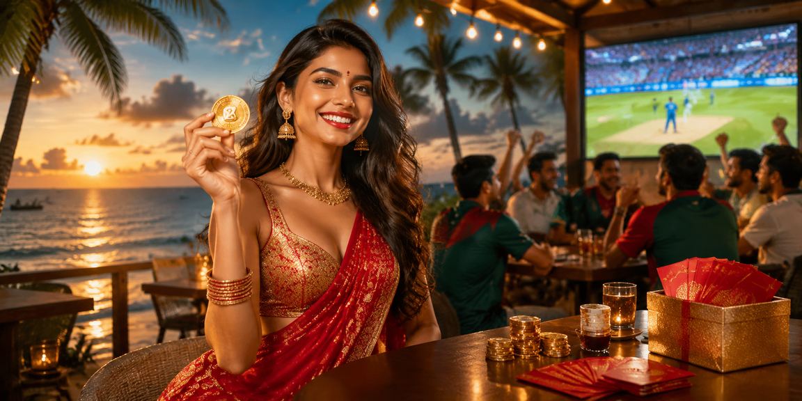 সেন্ট মার্টিন দ্বীপের সমুদ্র সৈকতে reno8 - এ ক্রিকেট বেটিং উপভোগ করছেন একজন পর্যটক